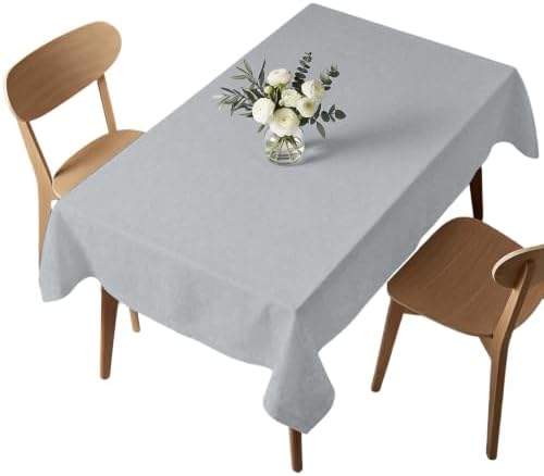Gray Solid Color Tablecloths for Rectangle 60 x 120 Inch Table Cover