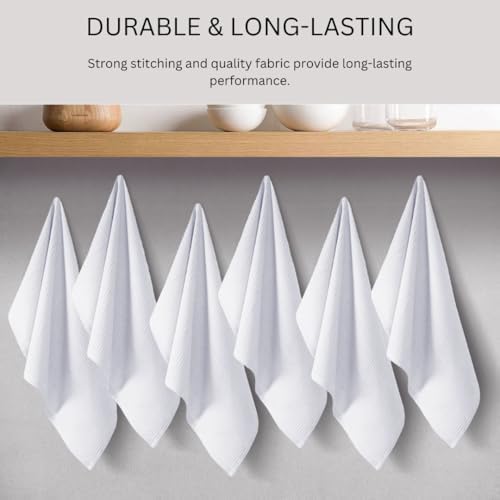 100% Cotton Waffle Kitchen Dish Towels 16x26 inch Set of 6 - Highly