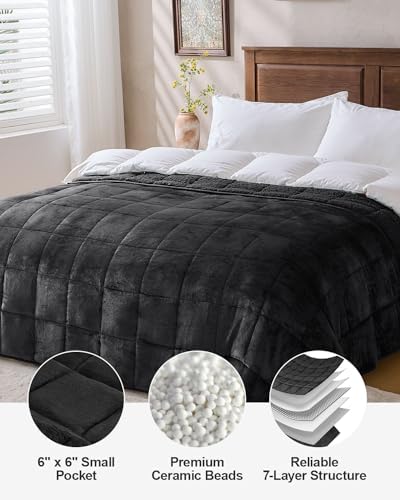 Ultra Soft Sherpa Weighted Blanket for Adults, 60"x80" 25lbs Heavy