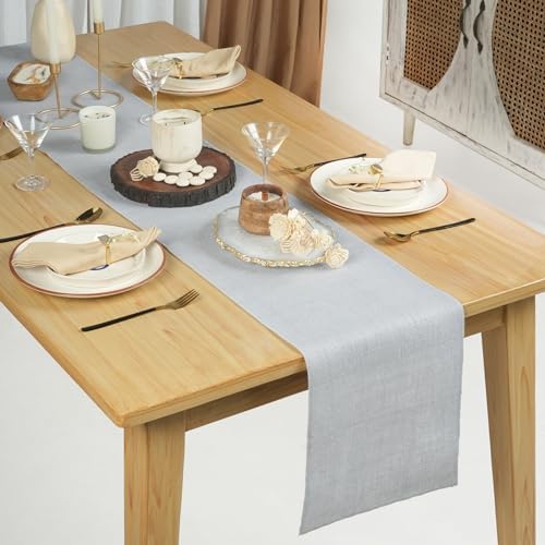 RAJRANG Jute Table Runner Long Rise Grey Burlap Table Runners for