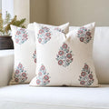 DOMVITUS Decorative Floral Pillow Covers 18x18 Set of 2 for Couch, Red
