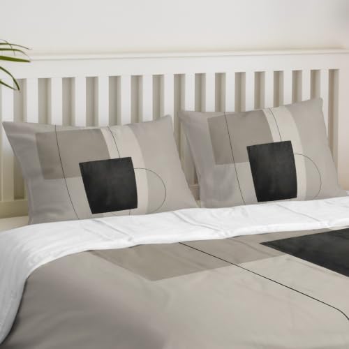 Duvet Cover Twin Size, Geometric Abstract 3-Piece Bedding
