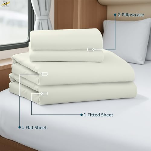 Shreem Linen Luxury 4 Piece Microfiber RV Sheet Set, Deep Pocket Fits