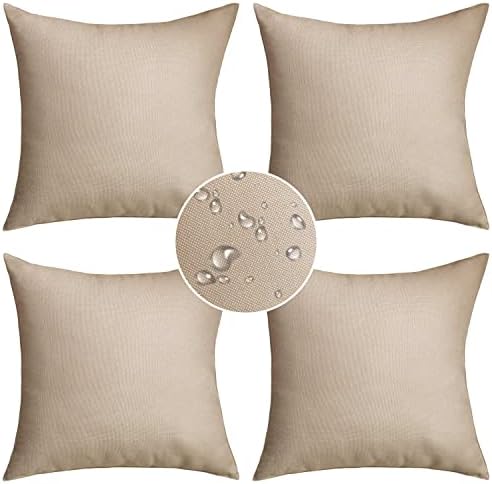 Demetex Outdoor Throw Pillows 18x18 Waterproof Square Pillow Covers