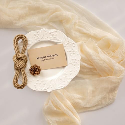 6Pcs White Cheesecloth Table Runner 120 Inches for Party Home Decor