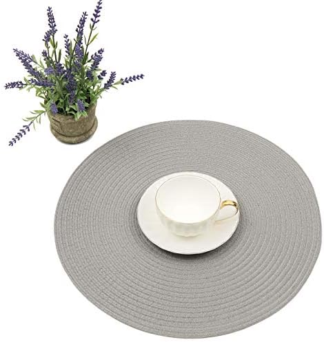 SHACOS Round Braided Placemats Set of 8 Washable Fabric Heat Resistant