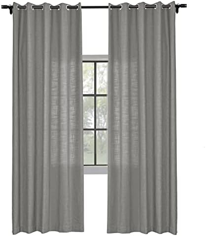 Fcosie 50" W x 63" L Linen Textured Curtains Room Darkening Drapes