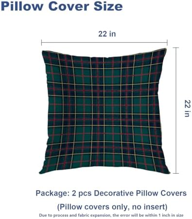 Batmerry Plaid Pillow Covers 22x22 Inch Set of 2, Tartan Scottish