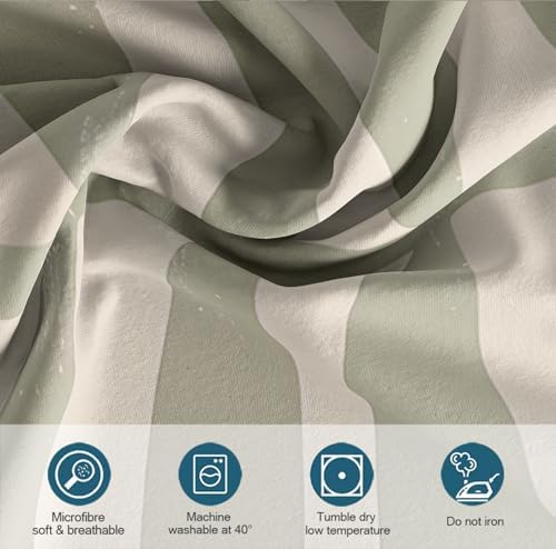 Minimalist Chic Botanical 3 Pieces Duvet Cover Set Vintage Sage Leaves