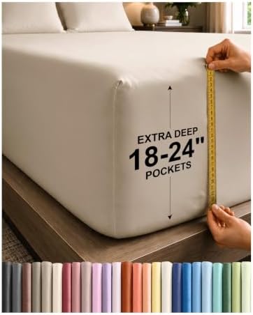 CGK Extra Deep Cal King Single Fitted Sheet Only - Wheat