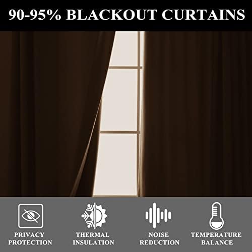 Fcosie 42" W x 72" L Grommet Blackout Curtains for Living Room, Thick
