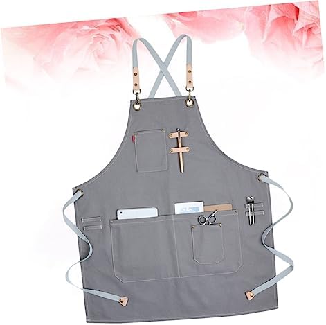 Cabilock Nordic Adjustable Pockets Canvas Style Apron Serving