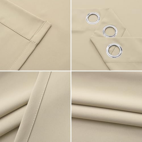 Pickluc Grommet Blackout Curtains 84 Inches Long 2 Panels, Light