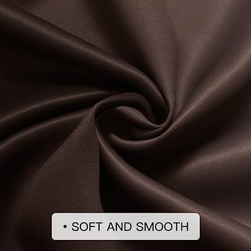 COSVIYA Curtains & Drapes Grommet Ombre Brown Curtains W62 x L96 Inch