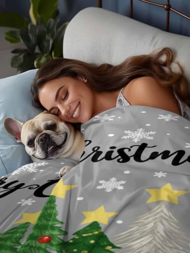King Size Flat Sheet Only, Christmas Tree Ball Star Bed Top Sheet Soft