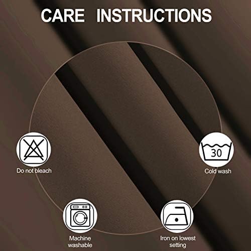 LEMOMO Chocolate Brown Blackout Curtains/52 x 72 Inch/Set of 2 Panels