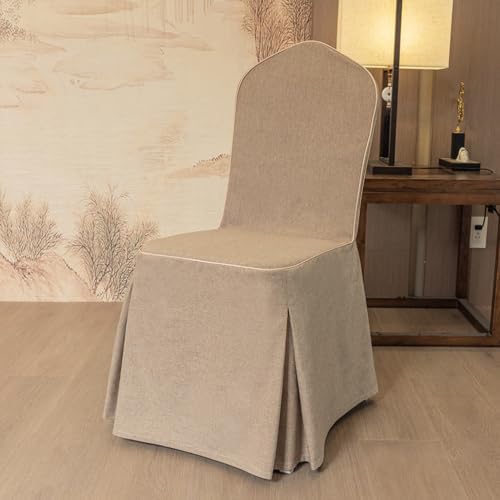 Linen Banquet Dining Chair Covers Full Wrap Slipcovers with Back