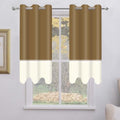 Brown Beige Window Curtains Panel 72 inches Long Farmhouse Drapes for
