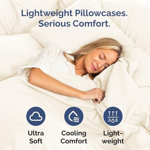 Queen Pillow Cases Set of 4 - Ultra Soft Pillowcase Covers - Off White