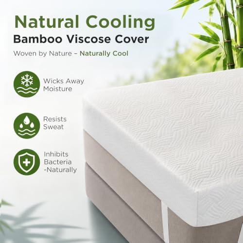 Sophia & William 2 Inch Cooling Gel Memory Foam Mattress Topper Queen