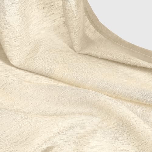 Sand Beige Pinch Pleat Semi Sheer Curtains 40x84 Inch 2-Panel