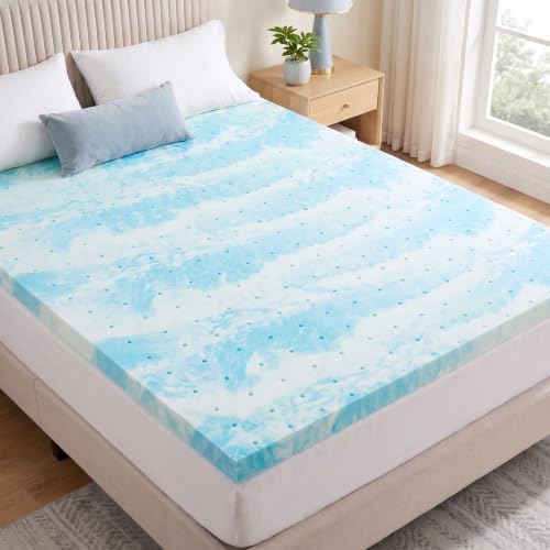 OLIXIS 3 Inch Queen Cooling Gel Infused Memory Foam Mattress Topper