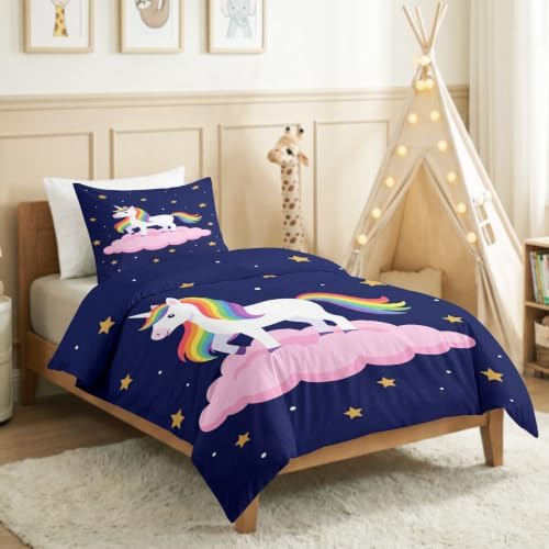 King Duvet Cover Set Soft Microfiber Dream Unicorn