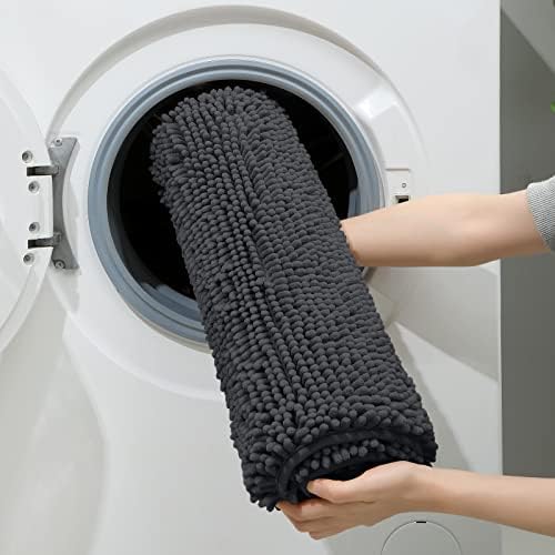 HOMEIDEAS Bathroom Rugs Set of 3, Super Soft Absorbent Chenille Bath