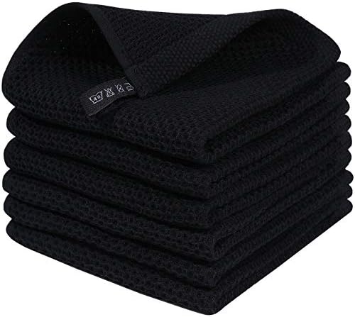 Homaxy 100% Cotton Waffle Weave Kitchen Dish Cloths, 12 x 12 Inches