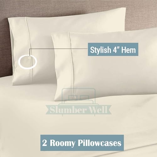 SlumberWell 5 Piece Split King Sheet Set for Adjustable Bed, 100%