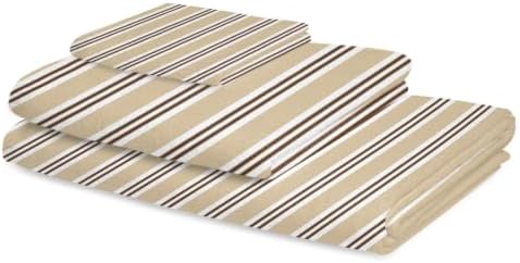 Bath Towels Set of 3 Beige Parallel Stripeds Bath Towel Hand Towel