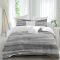 Duvet Cover Set Queen Gray Black Gradient Abstract 3 Piece Bedding Set