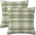KiuLoam Sage Green Buffalo Plaid Tartan Print Pillow Covers 22x22 Inch