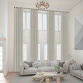 Frelement Ivory White 108inch Extra Long Linen Curtains 100% Blackout