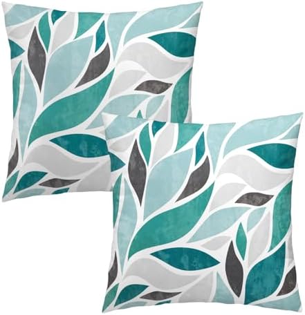 Teal Boho Pillow Covers 20x20 Inch Farmhouse Floral Throw Pillow