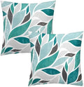 Teal Boho Pillow Covers 20x20 Inch Farmhouse Floral Throw Pillow
