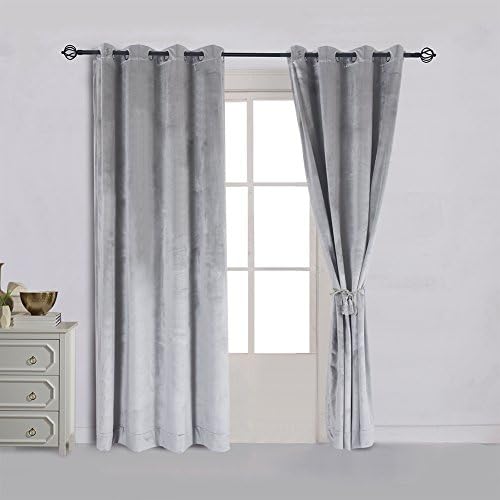 Cherry Home Super Soft Luxury Room Darkening Velvet Silver Gray