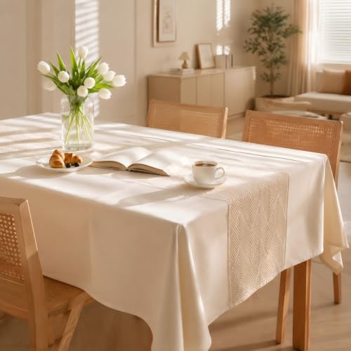 Rectangle Linen Tablecloth Waterproof Spillproof Cloth, 55x70 Inch