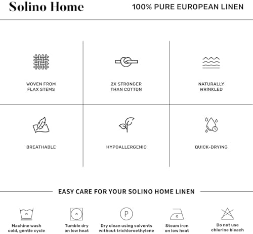 Solino Home 100% Linen Tablecloth Ivory Rectangular Table Cover 70 x