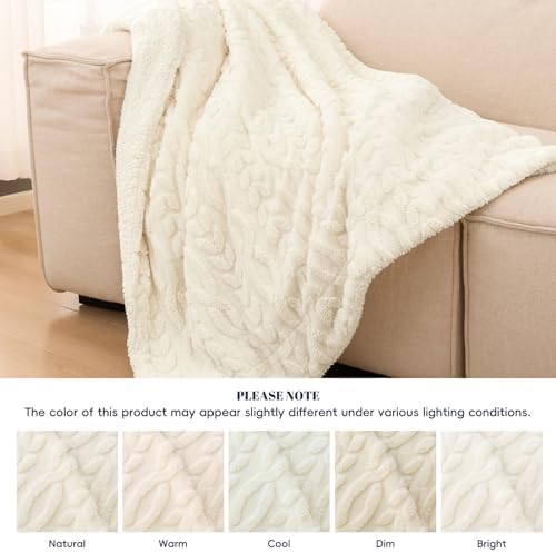 PHF Fluffy Sherpa Blanket King Size for Winter, Warm and Soft, 510GSM