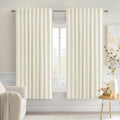 MIULEE Cream Back Tab Blackout Curtains 52x63 Inches Long 2 Panels Set