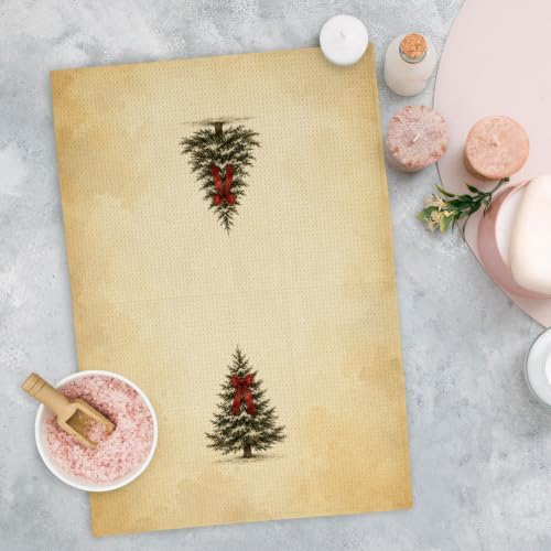 Vintage Neutral Christmas Kitchen Dish Towels, Christmas Bathroom