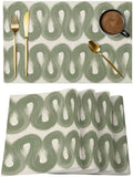 Round Placemats Set of 8 Neutral Waves Place Mats Nature Minimalist