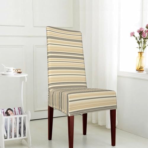 Dining Slipcover Modern Neutral Color Stripes Print Slipcovers for
