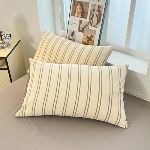100% Cotton Bedding Duvet Cover Set Simple Stripes Bedding Comforter