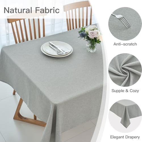 maxmill Square Linen Tablecloth Water Resistance Antiwrinkle