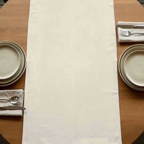 Cream Table Runner Linen Burlap Table Runner 72 Inches Long Modern