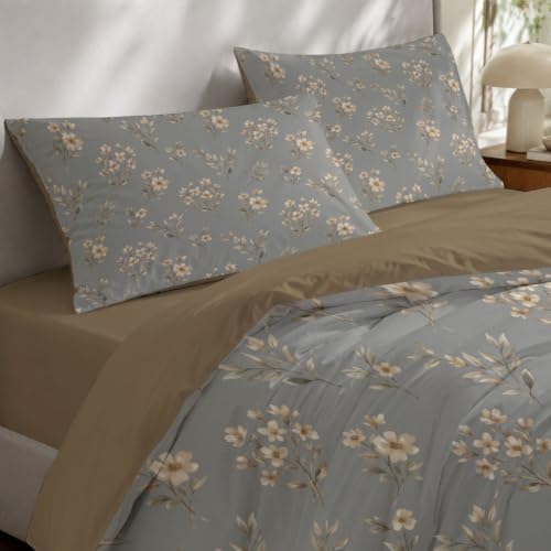 Retro Pastoral Duvet Cover King Set with 2 Pillowcases