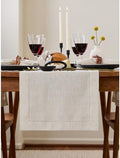 Solino Home 100% Linen Table Runner Natural, Classic Hemstitch