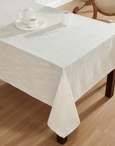 Laura Ashley Shimmery Arabesque Tablecloth, 60" x 120", Silver
